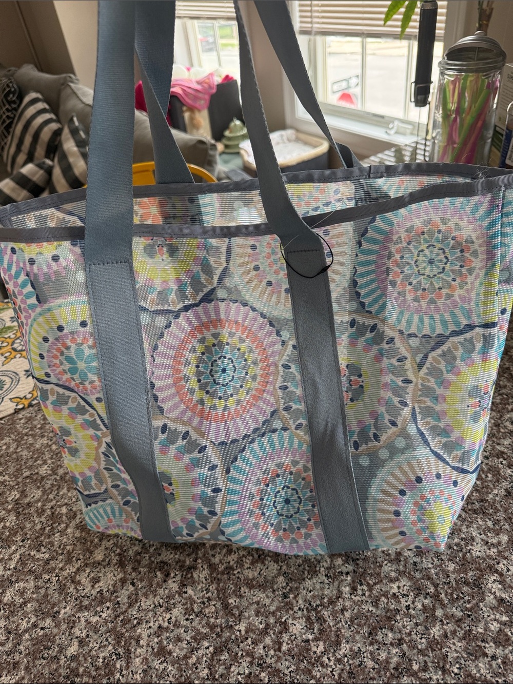Vera Bradley mesh beach bag tote